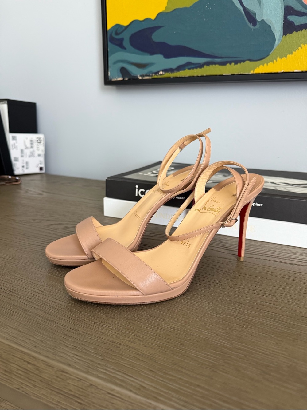 Christian Louboutin Nude Slingback High Heel Sandals
